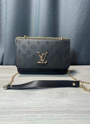 Сумка черная женская Louis Vuitton Клатч Сумка Луи Витон на це...