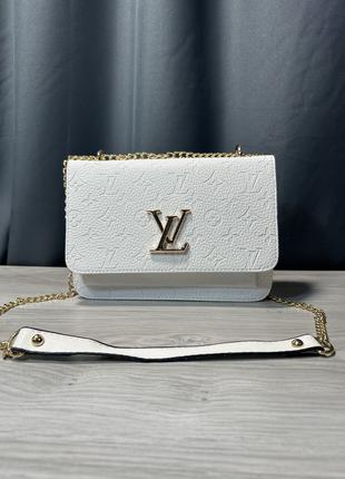 Сумка белая женская Louis Vuitton Клатч Сумка Луи Витон на цеп...
