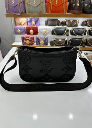 Сумка черная стеганая женская Louis Vuitton Сумка Луи Витон Клатч