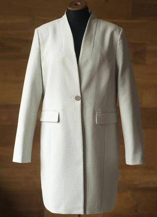 Голубой женский удлиненный пиджак alba moda, размер l, xl