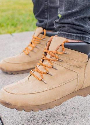 Черевики чоловічі нубук timberland — бежевий