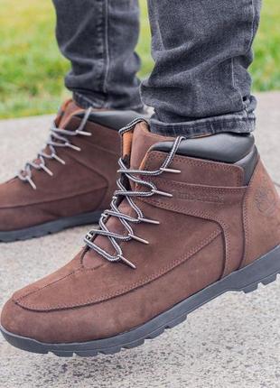 Ботинки мужские нубук timberland - коричневый