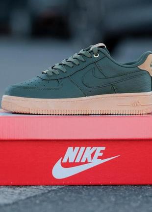 Кроссовки мужские nike air force 1 low хаки кожаные