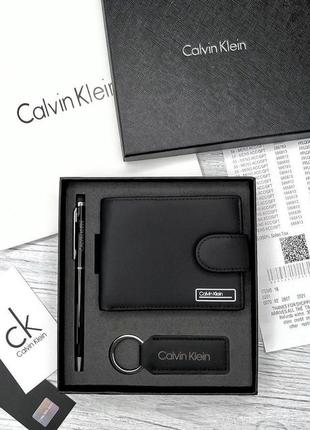 Чоловічий подарунковий набір calvin klein шкіряний гаманець + ...