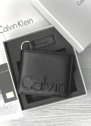 Кошелек кожаный мужской calvin klein черный