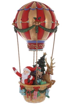 Новогодняя декоративная статуэтка Санта с оленем на воздушном ...