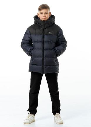 Куртка зимняя для мальчиков подростковая детская на экопухе ge...