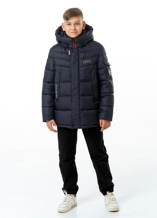 Куртка зимова для хлопчика підлітка дитячий на екопусі garry с...