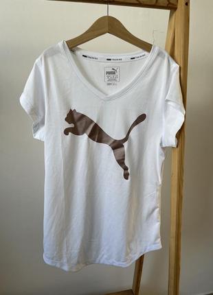 Женская футболка пума puma белая спортивная футболка s