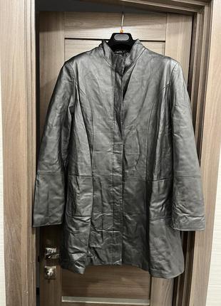 Пальто плащ куртка кожаная натуральная кожа milan