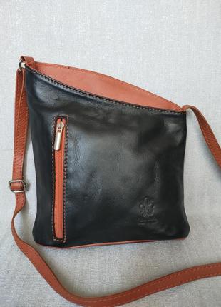 Стильная сумка натуральная кожа leather италия