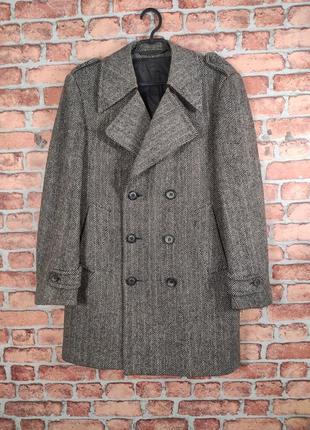 Твідове шерстяне пальто harris tweed