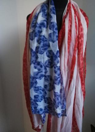 Необычный палантин шарф "американский флаг" от new look