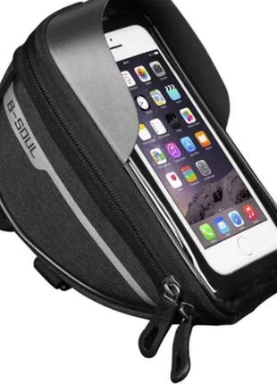 Велосипедная сумка держатель для телефона до 7 дюймов black/че...