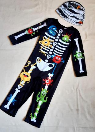 Скелетон tu англія карнавальний костюм на halloween на 2-3 роки