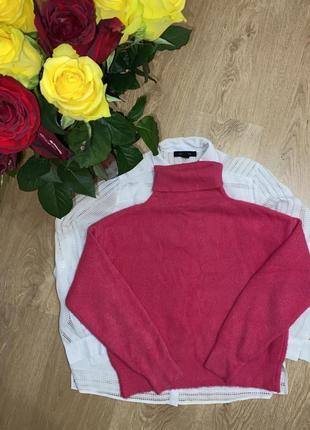 Рожевий светр травка, жіноча тепла кофта під шию