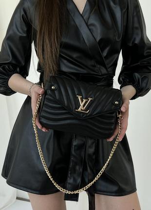 Женская сумка в стиле louis vuitton new wave black gold