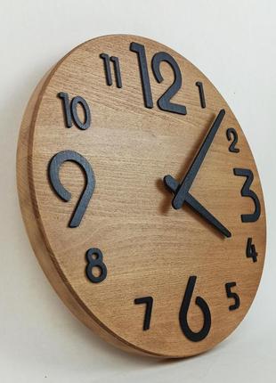 Настінний годинник з натурального дерева, серії "wooden" кругл...