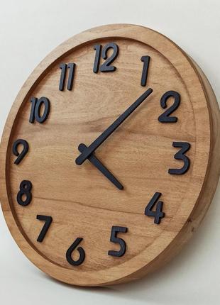 Настінний годинник з натурального дерева, серії "wooden" кругл...