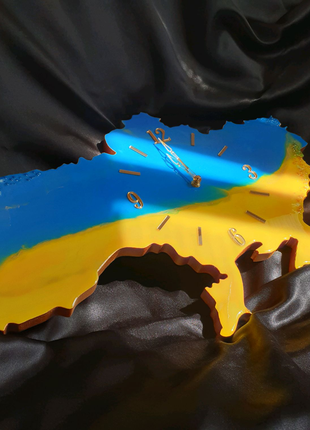 Годинник карта України з епоксидної смоли