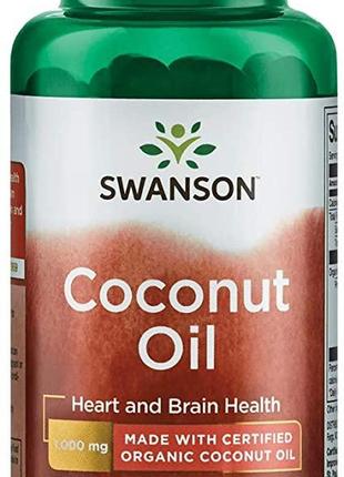 Кокосовое масло Swanson Coconut Oil 1000mg 60 soft