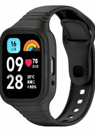 Ремешок с чехлом Xiaomi Redmi Watch 3/Active/Lite (черный)