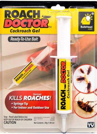 Засіб захисту від тарганів і комах, гель шприц Roach Doctor