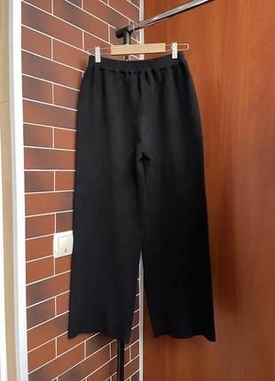 Теплые черные трикотажные брюки lucy sparks ( zara, h&amp;m )