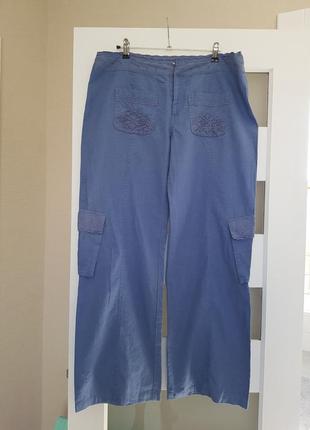 Оригинальные брюки с льном с гипюром george
