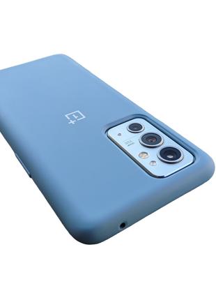 Чехол silicone cover для OnePlus 9RT силикон кейс микрофибра Blue
