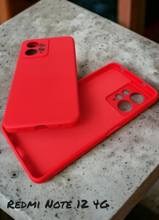 Xiaomi Redmi Note 12 4G силиконовый чехол микрофибра Red