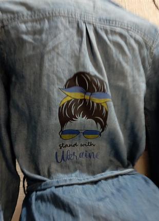 Джинсовое рубашка туника удлиненное платье украины