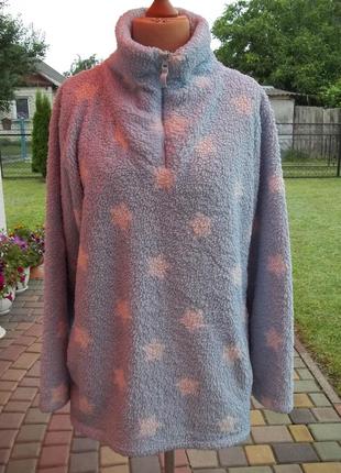 ( xl - 52 р ) флисовая кофта женская домашний теплый свитер ба...
