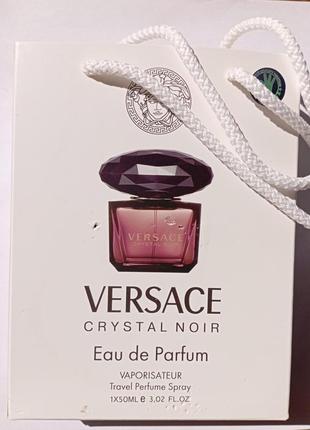 Тестер женский versace crystal noir, 50 мл, сумка.