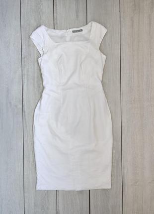 Качественное приталенное льняное платье с вискозой s р