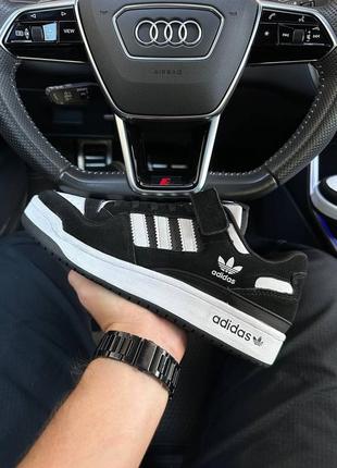 Мужские кроссовки adidas forum 84 low black suede white