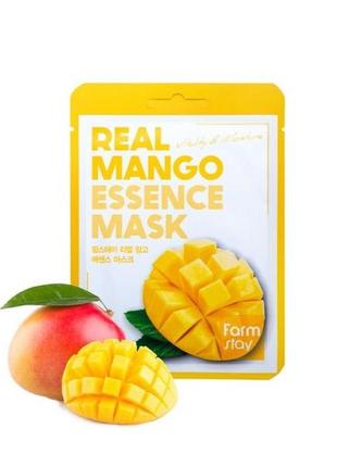 Тканинна маска з екстрактом манго farmstay real mango essence ...