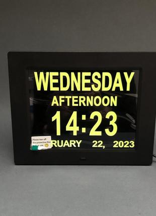 Цифровий годинник і календар 8-дюймовий