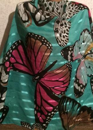 Шикарный яркий шарф, палантин «бабочки»