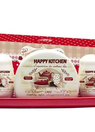 Набір для солі і перцю на підставці з салф. Happy Kitchen (22х...