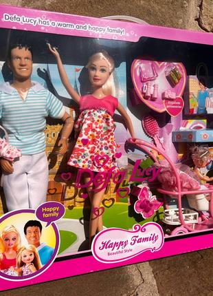 Набор кукол Счастливая семья Defa Lucy 8088 беременная Барби Кен