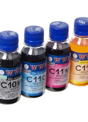 Чорнило WWM CANON PG510BP/CL511C Комплект 4*100мл (B/C/M/Y) (C...