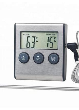 Термометр кухонный цифровой kcasa tp-700 до +250c с таймером и...
