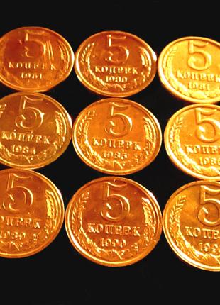 Для коллекции набор монет 5 коп разных стран с 1929 по 2014 гг.