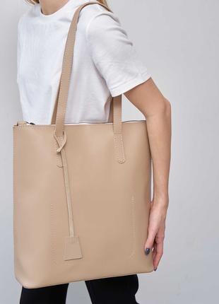 Женская сумка бежевая сумка бежевый шопер бежевый шоппер