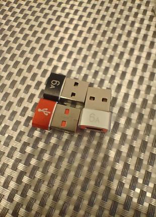 Aдаптер перехідник USB A to Type-C 6A OTG  (USB to typeC)