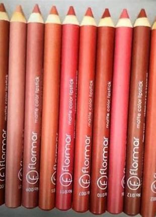 Матовые карандаши для губ flormar matte color lipstick (12 шт)