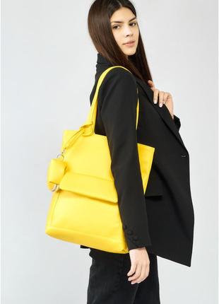 Женская сумка sambag shopper желтая