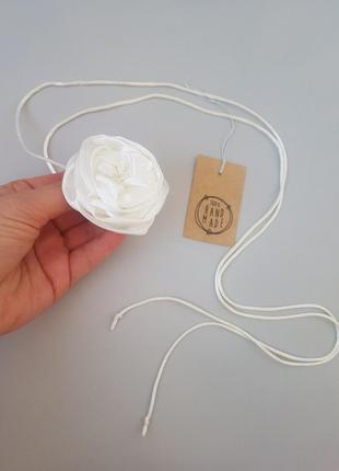 Чокер роза белая айвори из искусственного шелка армани - 5,5-6 см