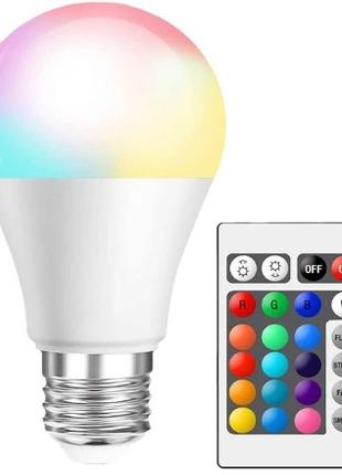 15W RGB світлодіодна Лампа 16 кольорів  E27 Пульт ДК 24